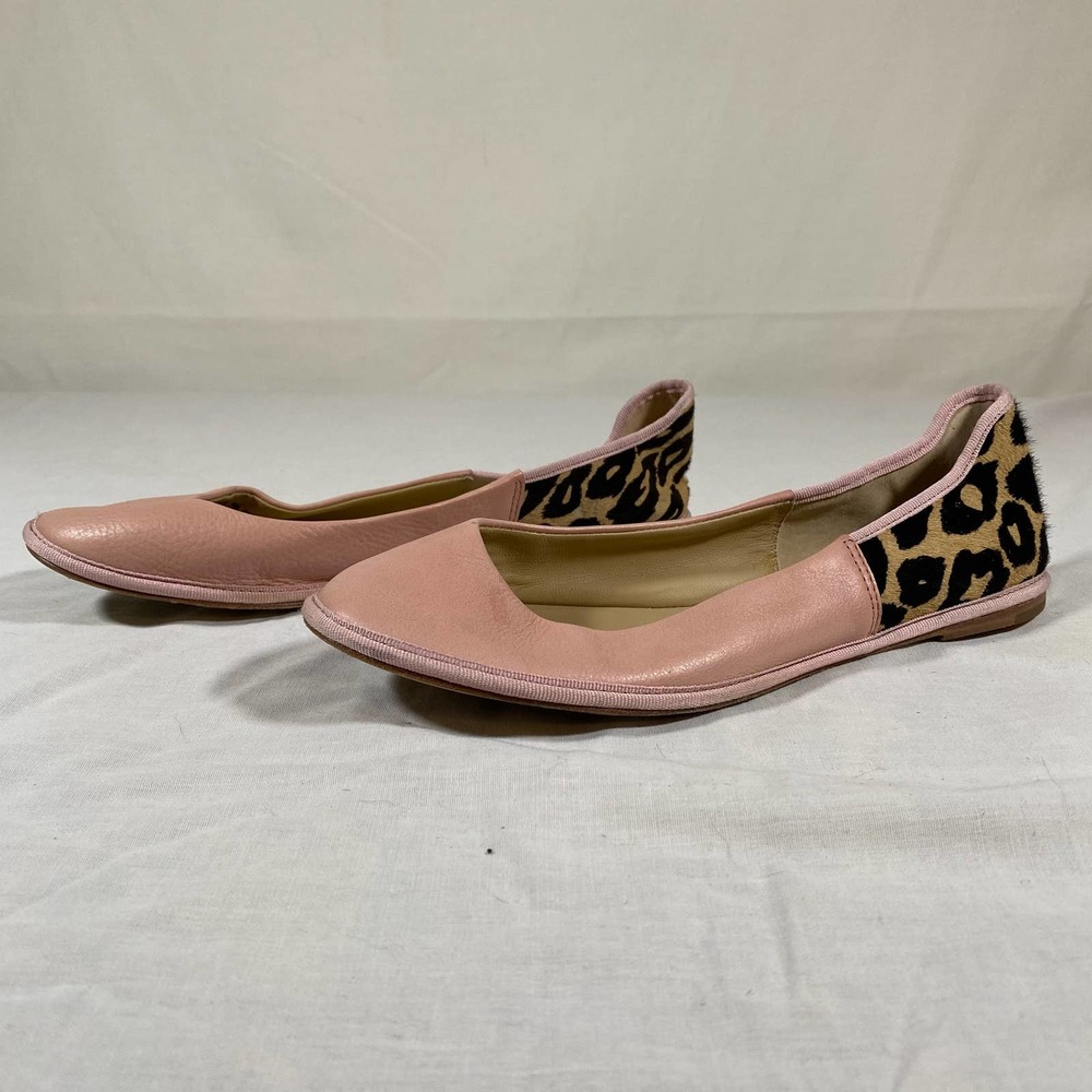 Diane von Furstenberg 9 1/2 Womens Ballet Flats Pink Leopard Leather